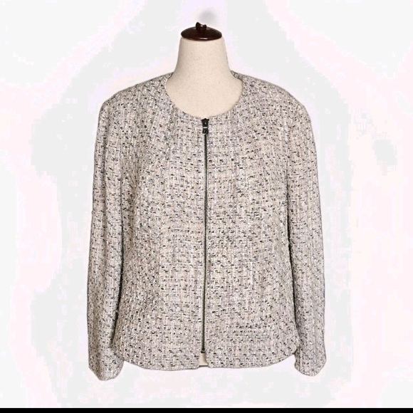 Ann Klein Women's Tweed Blazer Size 20W Work, Casual Light Sparkle - Picture 2 of 13